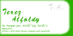 terez alfoldy business card